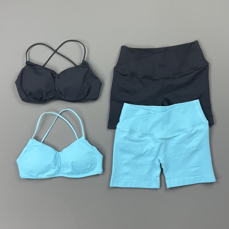2피스 여성용 스포츠 세트 얇은 스트랩 버스트 게더 스 - Aquatic Sports Bra 리뷰 및 가격